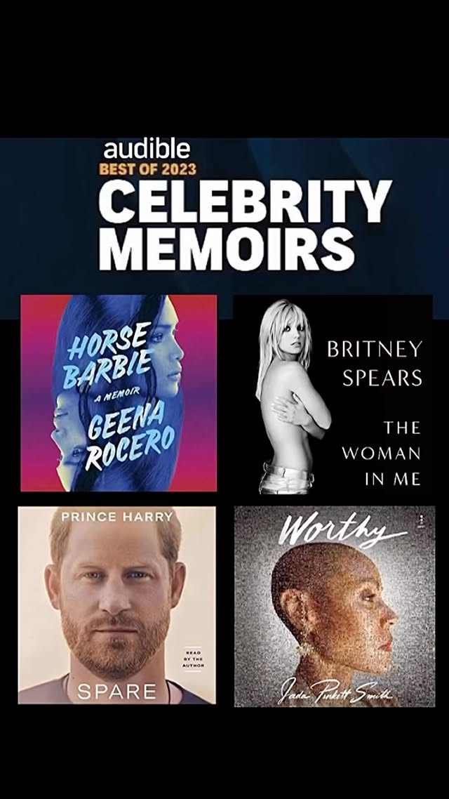 📣 HORSE BARBIE named One of 20 Best Celebrity Memoirs in 2023 by @Audible Editors !!! @britneyspears @jadapinkettsmith #PrinceHarryThank you @prhaudio @thedialpress @randomhouse 🌹LINK in BIO🌹#HorseBarbie 🦄 by @geenarocero