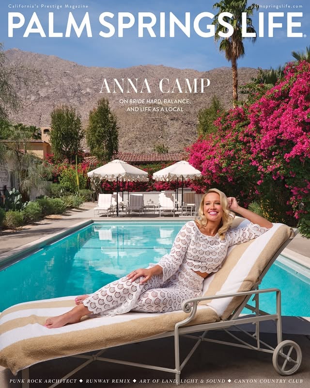 The June issue starring Anna Camp. ✨️⁠⁠You know her from Pitch Perfect, True Blood, and the final season of You — but did you know she keeps a home in Palm Springs?⁠⁠In our summer issue, @therealannacamp shares how the desert fuels her creativity and invites a new way of living. If you're in the mood for a silly summer comedy, her new film Bride Hard hits theaters June 20.⁠⁠Tap the link in bio to get your copy.⁠⁠—⁠⁠Photography by @eccles⁠Styling by @annabelleharron⁠Editor-in-chief/producer @byemilyfoster⁠Creative director @annakula⁠Hair by @marissa.marino⁠Makeup by @brettglam⁠Writer @jessica.p.ogilvie⁠Shot at @casa_cody⁠Wearing the Poolside Gossip set by @trinaturk⁠June issue of @palmspringslifemagazine⁠⁠#palmspringslife by @therealannacamp