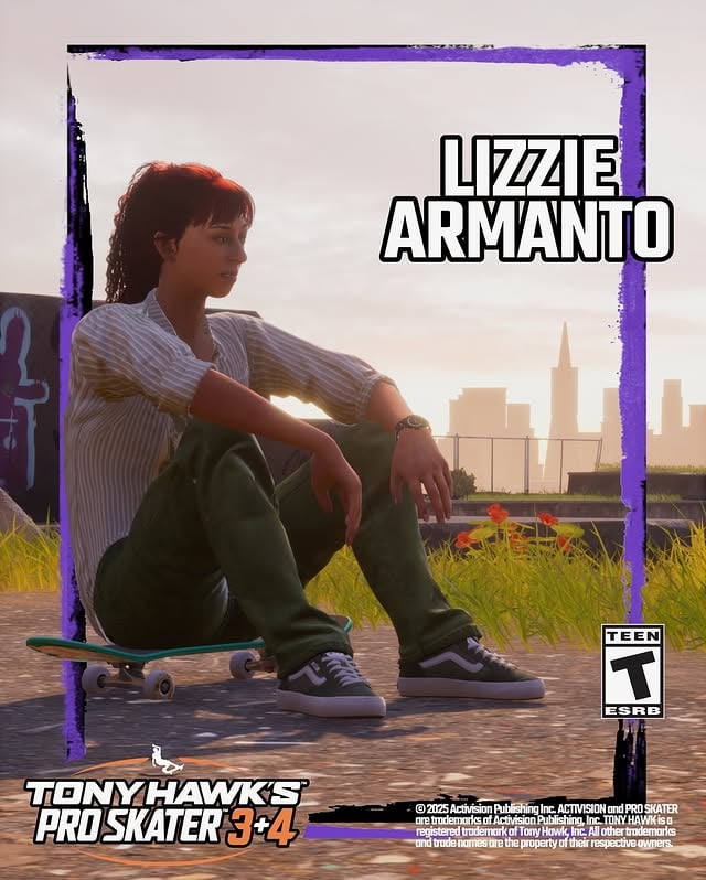 The wait is over. You can skate as me in Tony Hawk’s Pro Skater 3 + 4 🛹🎮🤯#THPS_Partner @TonyHawktheGame by @lizziearmanto