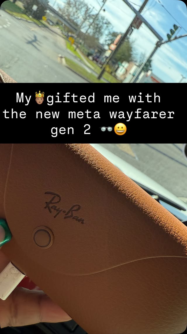 S/o to my man for gifting me with the new @meta wayfarer gen2 glasses☺️ 1st time testing them out today on my way to pick up my load in New Orleans delivering tomorrow in Georgia!#xoxo #trucker #freemyman #meta #happy