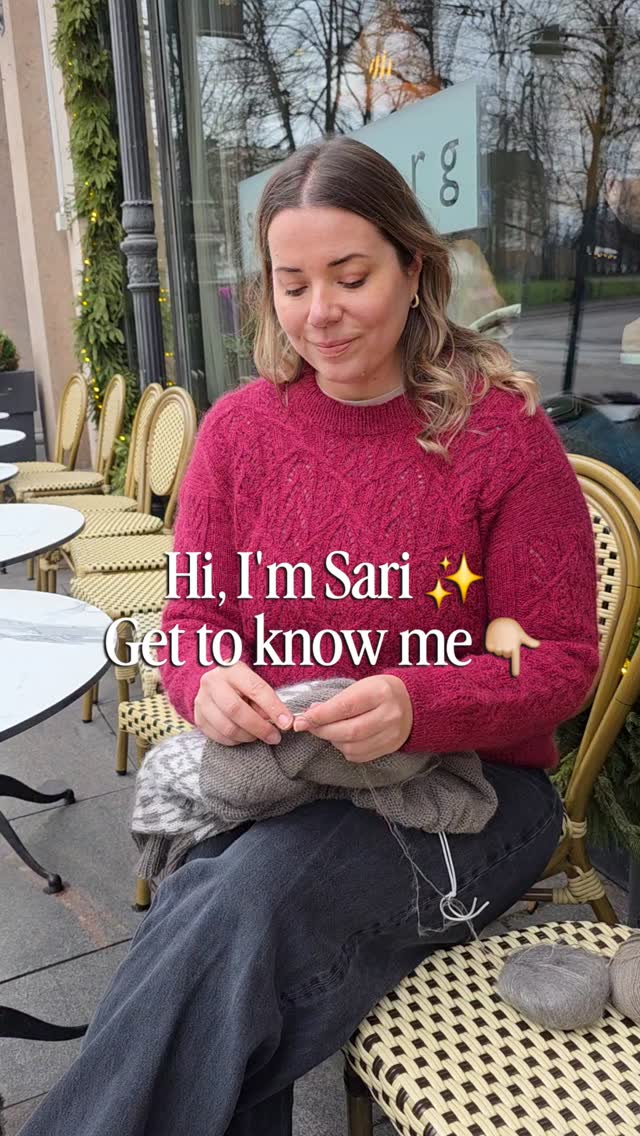 Hi, I’m Sari — the knitwear designer, yarn enthusiast, and serial idea generator behind this corner of the internet. 👋✨A little about me: 🧶 I design sweaters and accessories with a soft spot for lace, cables, texture, and anything that makes you say, “that looks complicated” (but is secretly very doable). 📚 I’m the author of “Softly” and “Summer Knits” 🌍 My suitcase is often more than half-filled with yarn, and most of my favorite memories are tied to the projects I’ve cast on in cities I love. The other half of my suitcase is hand-knitted sweaters. 💛 Knitting started as a hobby in my twenties and slowly became my creative outlet, my community, my career (and honestly, a big part of how I identify myself.) 🧵 I taught myself to knit and read at the same time, and now I can’t imagine doing one without the other. 🧠 My knitting superpowers: strong visualization skills + photographic memory, which makes working with charts feel like second nature. ☕ Most of my project photos include coffee (unintentionally, but also very intentionally). 🐈 I share my space with Luna, Marlon, and our dog Eetu, who all make cameo appearances in my cozy chaos.A few of my quirks: 🧶 There is no such thing as “too many” WIPs — only WIPs with different vibes. 🧵 Yarn shops activate a sixth sense in me: suddenly I know exactly what project wants to exist. 📺 I cannot watch a movie without pausing to analyze a character’s knitwear. I will always notice the sweater.When I’m not designing, I’m teaching workshops, filming videos, dreaming up new patterns, or getting overly excited about a colorway I absolutely do not need but will definitely buy anyway.If you’re new here, welcome! I hope this space inspires you, teaches you something new, and gives you the nudge to cast on that project you’ve been thinking about. ✨ Please say hi and if you want you can also introduce yourself in the comments below 👇🏼 My knitting patterns are available on @hi.ravelry and Sarinordlund.com by @sari_n_