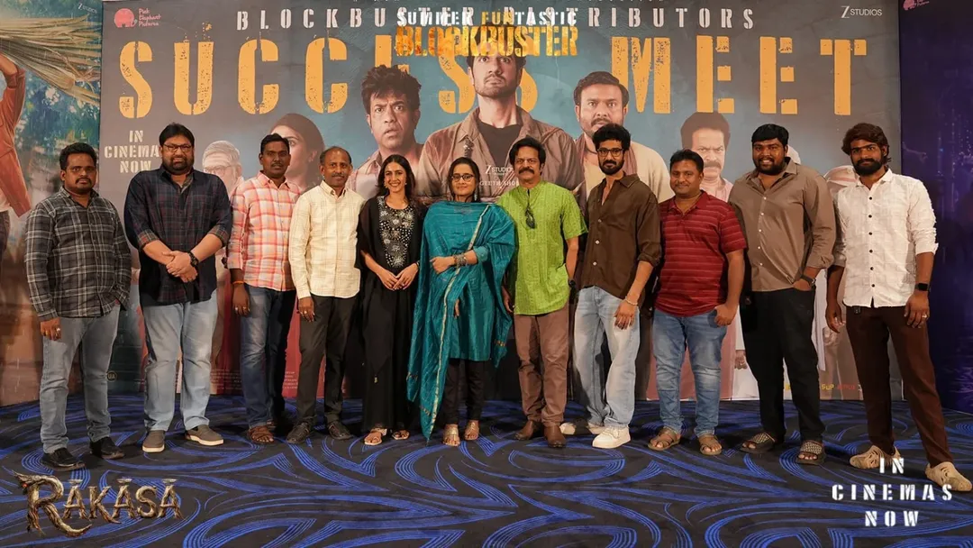 CELEBRATING A SPECTACULAR TRIUMPH! 🏆🔥​A moment of pure joy and gratitude! Team #Rākāsā celebrated the phenomenal success with the incredible distributors of the Film. 🤝🔥The Fun'tastic Summer Blockbuster continues to win hearts across every center! 🍿🔗 Grab your tickets now!#BlockbusterRakasa#RaaKaaSaa IN CINEMAS NOW! 🎬
