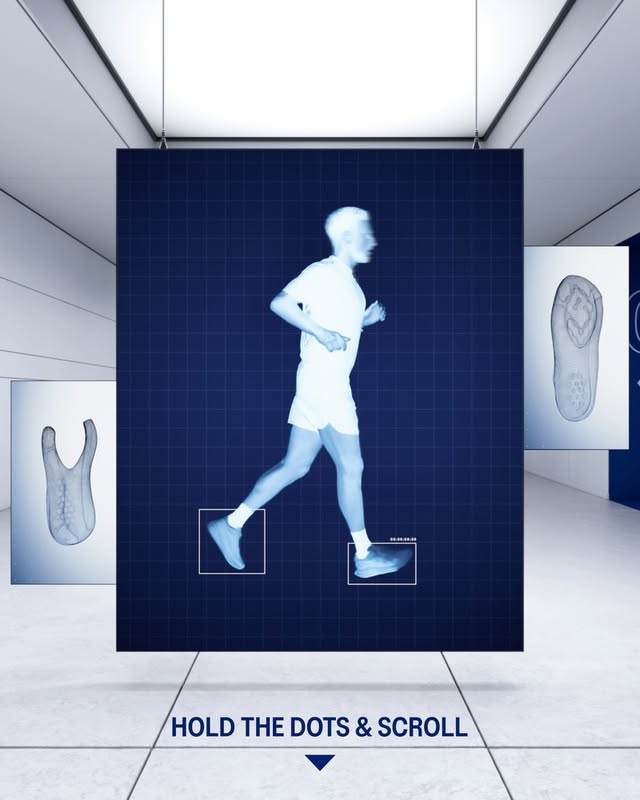Something’s been in testing at the ASICS Institute of Sport Science for a while now. Hold the dots and scroll to reveal.Full reveal coming on Tuesday. 👀 by @asicsrunning