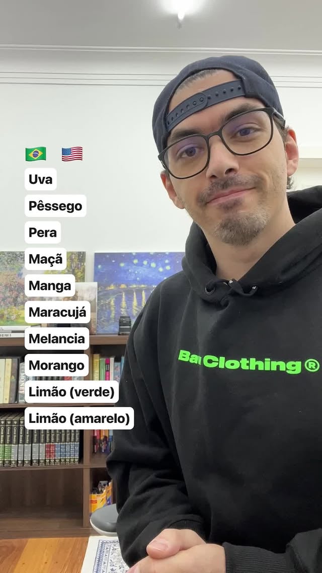 Vocabulário prático: 10 frutas em inglêsDeixe nos comentários se você já conhecia todas. by @mairovergara