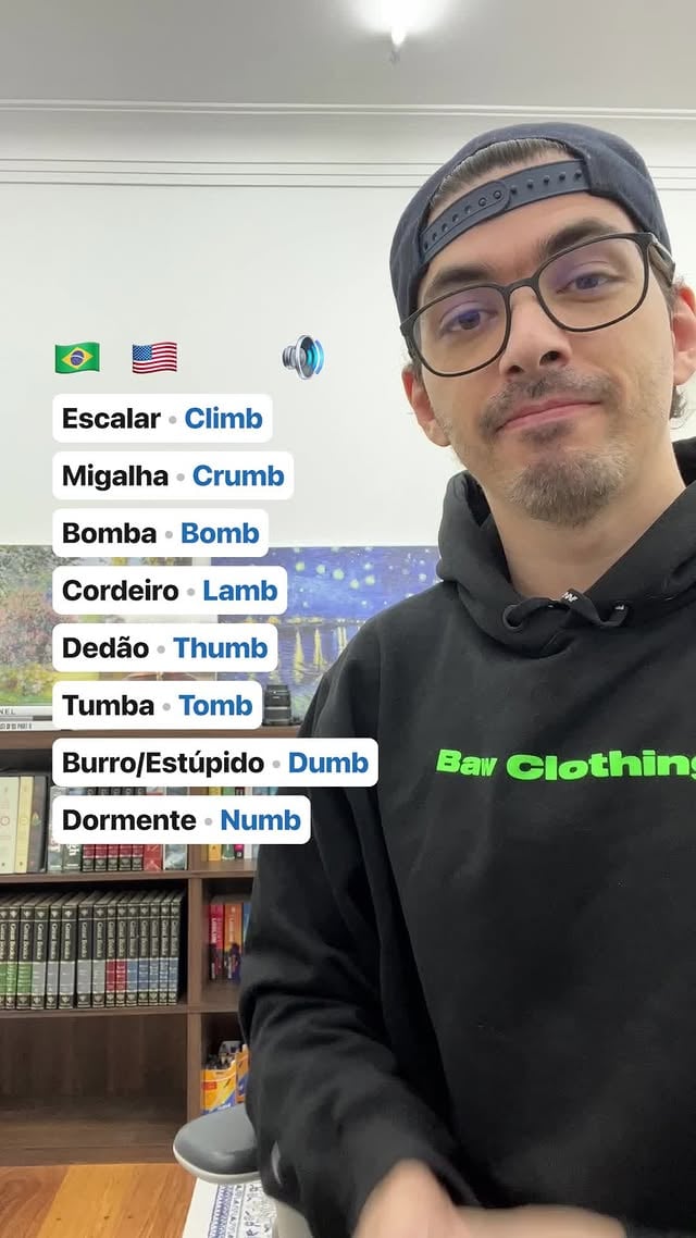 Já percebeu que em várias palavras em inglês o "B" final é mudo?Treine e melhore a sua pronúncia! by @mairovergara
