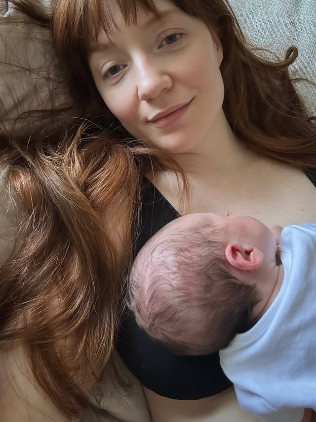 Our beautiful baby girl is here. We haven’t stopped staring at her perfect little face or kissing her softest little head. She arrived healthy and content a couple of weeks ago at 38 weeks weighing 6.5lbs and is thriving. It’s heaven on earth with her and we can hardly believe she’s ours 🥺💕💫✨ @mitchelhahn xx by @nicolaroberts
