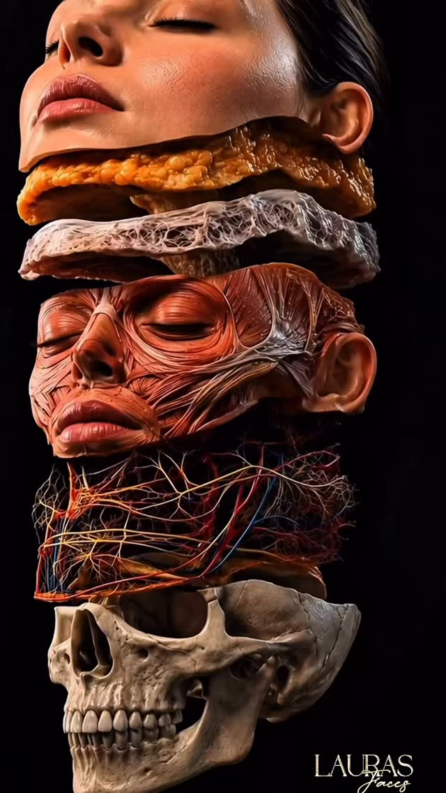 Every layer matters.Muscle. Fat pads. Vascular anaromy.Structure. Balance. #facialanatomy #facialstructure #uk #london #beautyeducation by @laurasfaces1