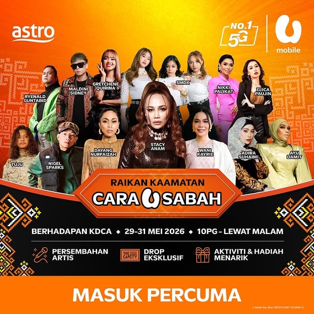 Save the date! Ramai-ramai kita serbu booth UMobile di seberang KDCA pada 29-31 Mei ini! Macam2 aktiviti menarik ada sana, Stacy juga akan berada disana dengan kamu semua. Kita jumpa nanti!🌾RAIKAN KAAMATAN CARA U SABAH @umobile 🧡 by @stacyanam