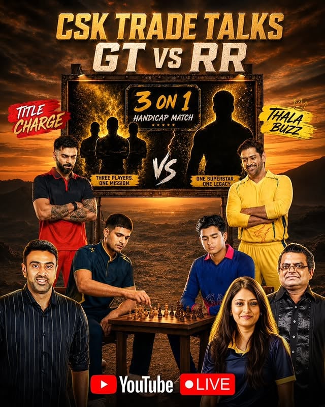 join us for a jollyana oru live tonight at 9 pm to discuss GT vs RR, RCB title defense, CSK trade buzz, Roland Garros, Karuppu movie, etc. We'll go with the flow based on audience comments. Fun panlam vaanga.https://www.youtube.com/live/Kd_rbwd3hbU?si=v7Dh3GIh-RXWCljL by @sastika_rajendran
