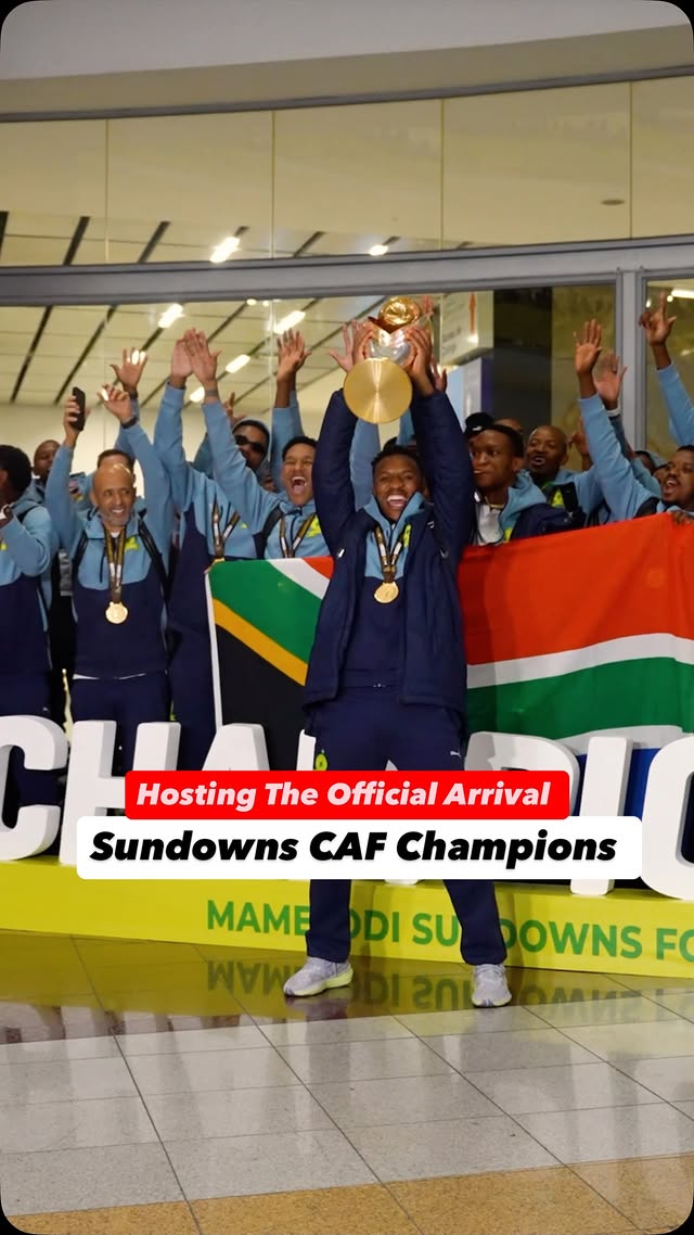 WE ARE THE CHAMPIONS 🔥🔥😭I had the honour of hosting the African Champions @sundownsfc on their arrival with the trophy at OR Tambo. What an electrifying night it was…. We waited and it was certainly worth it! ⭐️⭐️🏆🏆👆🏽👆🏽📽️: @streetorchestramedia by @dj_sabby