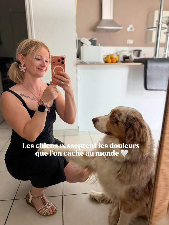 Hello ❤️Les chiens ont cette capacité incroyable de ressentir nos émotions et de rester près de nous quand on en a le plus besoin 🤍🐕🐾Je vous souhaite un beau week end ☀️ by @amelie.fitlife