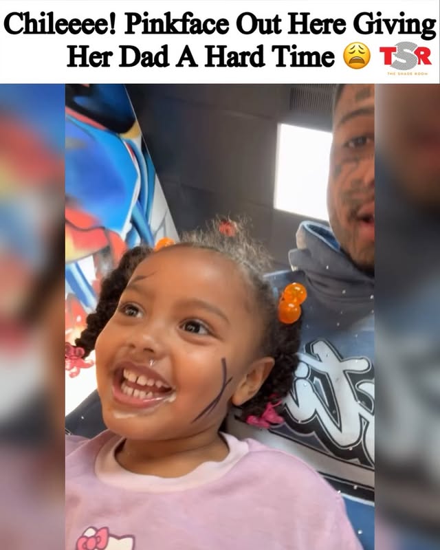 Chileeeeeeeeee….. #Pinkface outchea giving her dad a rough time! (Swipe) ✍🏾: #TSRStaffST