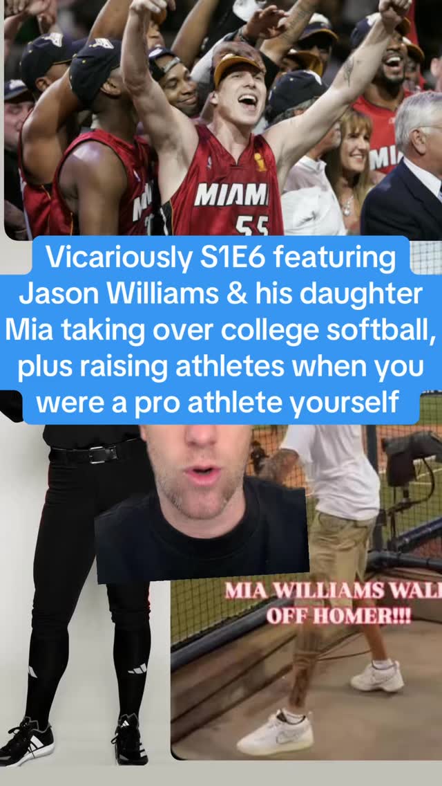 @vicariouslysports S1E6 featuring a sit down with @jasonwilliams55 about his life as a dad parenting athletesJason Williams and his daughter @mianwilll have taken over the college softball world. With Mia transferring from Jason’s Alma mater Florida to Texas Tech, Mia found herself embroiled in a college rivalry showdown to make it to the College World Series. Despite Jason being a lifelong loyal Gator, he’s now sworn off Gainesville and is supporting his daughter and the Red Raiders. Every step of the way - from walk off homers to hit by pitch - J Will is there supporting his daughter. Being a former pro athlete, he’s careful to make sure all his kids make their own journey and have their own shine, and despite the fact that he knows more about this competition stuff than 99.9999% of the world, he stays quiet, supports his kids, and doesn’t cause issues. If JASON WHITE CHOCOLATE WILLIAMS can do that for his absolutely STELLAR athlete children, then you can do it for your regular ass kids in rec league sports by @jasonwilliams55