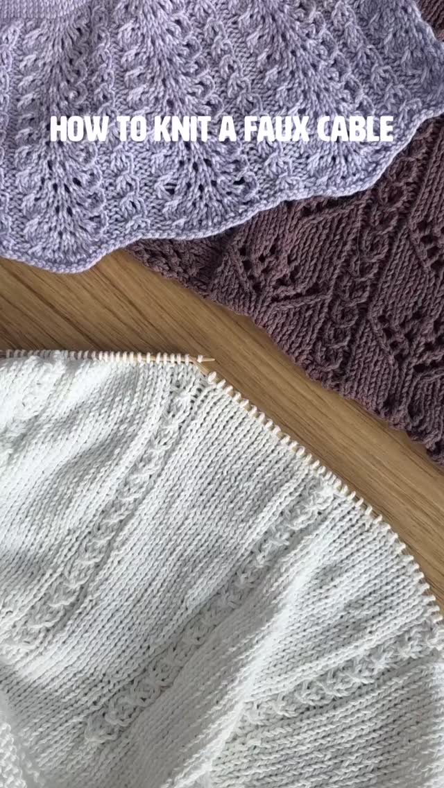 Here's a little tutorial video on how to knit the faux cable 💭The faux cable is used here in the Daydreamer Skirt, but you can also see my Cloud Dancer Camisole (lilac) and the Daydreamer Tee (brown, pattern coming in July!) in the background 🤍💜🤎Have you knitted with faux cables? They are such a nice way to add a little something to the texture! by @sari_n_