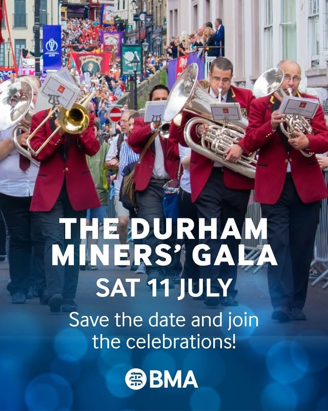 Join the BMA at the Durham Miners’ Gala on Saturday 11th July, one of the biggest celebrations of community and trade unionism in the country. We’ll be taking part in the famous parade, enjoying the street party atmosphere, and hearing the live music and speeches that make the Gala so special. Our fight for jobs, fair pay and fair working conditions continues - but this is a chance to celebrate everything we’ve achieved together so far. Let us know if you can make it by RSVPing at the link in our bio. by @thebma