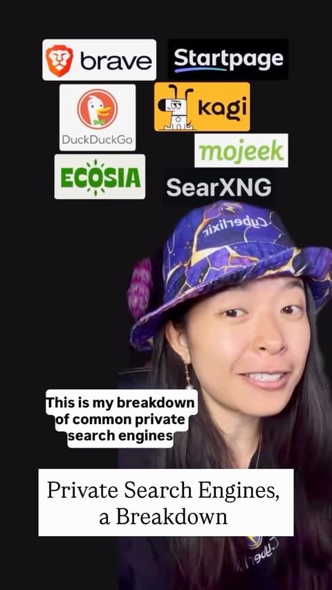 We talk about these tools honestly - not just their strengths, but also some drawbacks and controversies.

Full guide: https://cyberlixir.com/docs/cybersecurity-privacy/privacy/private-search-engine/

Private search engines protects you from:
+ Companies buying, selling, or sharing data about your interests and behavior
+ Creepy advertising profiles built from everything you search
+ Targeted manipulation based on your fears, insecurities, health concerns, finances, or political beliefs
+ Government requests, subpoenas, or legal demands for extensive search histories
+ Big Tech companies gaining even more power through the collection of your personal information
