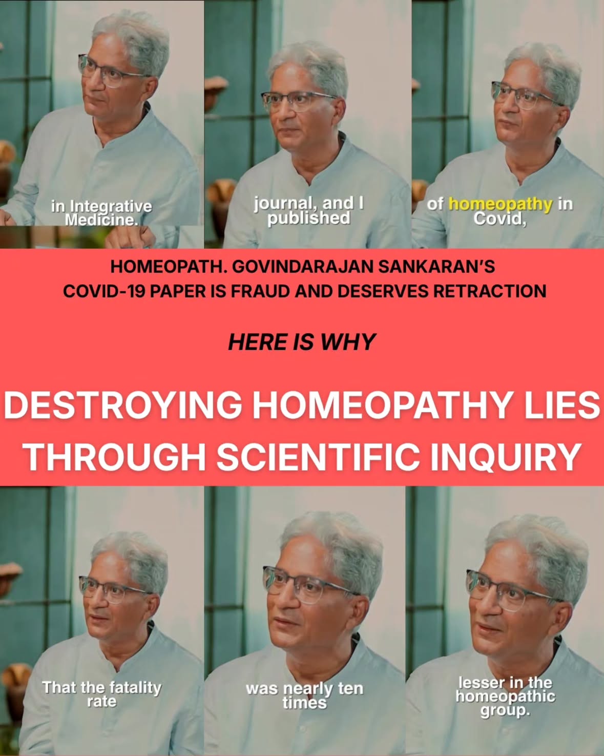 Anushka Sharma's Homeopathy practitioner Mr. Govindarajan Sankaran is a fraud and his paper is manipulated and fabricated. Officially asked for rejection of this paper and waiting to hear from the Journal. Develop critical thinking so that such public frauds can be exposed. 

Stand up for science.

#india #insta #instagood #medicine #public