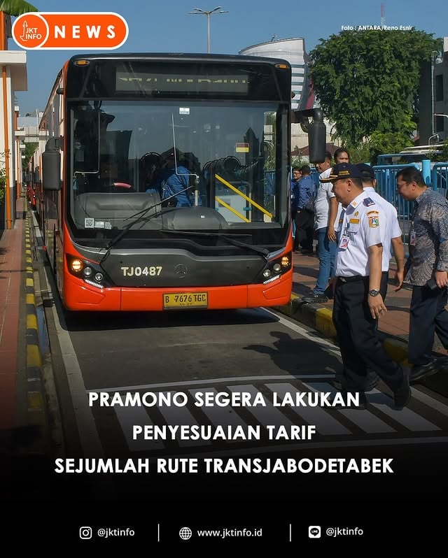 Gubernur DKI Jakarta Pramono Anung mengatakan sejumlah rute Transjabodetabek akan dilakukan penyesuaian tarif dalam bulan ini, salah satunya Blok M-Bandara Soekarno Hatta.

Menurut dia, penyesuaian itu perlu dilakukan karena jumlah subsidi yang terlalu besar. Namun, Pramono belum merinci rute mana saja yang akan dilakukan penyesuaian tarif tersebut.
-
Temukan berita selengkapnya di website jktinfo (klik link di bio profile) | source: antara #jktinfo
