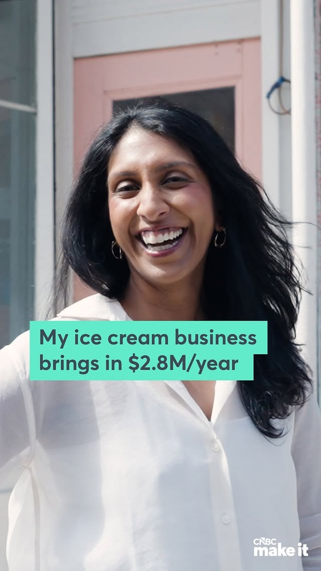 Pooja Bavishi, 42, is the founder and CEO of Brooklyn, New York-based ice cream company Malai, which she founded in 2015. The business — which operates four brick-and-mortar locations, plus a growing wholesale and e-commerce business — distinguishes itself in a crowded market with flavors inspired by the spices and seasonings Bavishi grew up enjoying with her parents who immigrated to the U.S. from India.See how she built her business into what it is today at the link in bio. by @cnbcmakeit