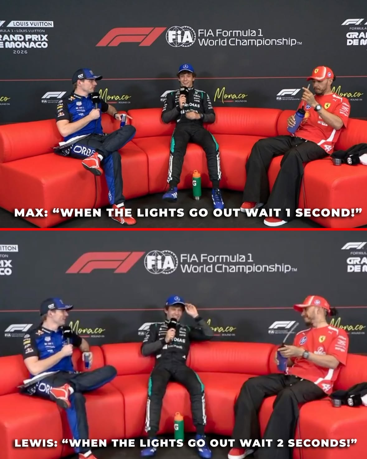 Max and Lewis were asked if they had any advice for Kimi tomorrow 😅