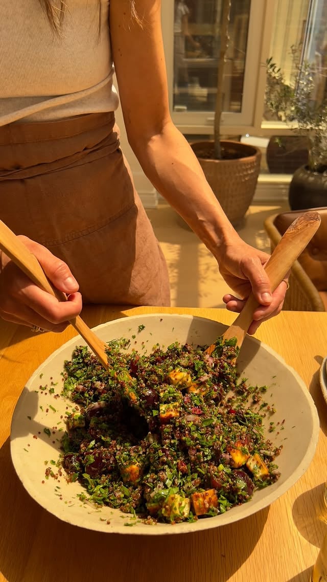 CHERRY, HERB, HALLOUMI, QUINOA SALAD 🍒 cherry season is approaching and this is one of my fave ways to use them 🤌🏼 pairs perfectly with any grilled proteins - so fun and summery. 

Comment CHERRY or RECIPE to get the recipe sent directly to your DMs!