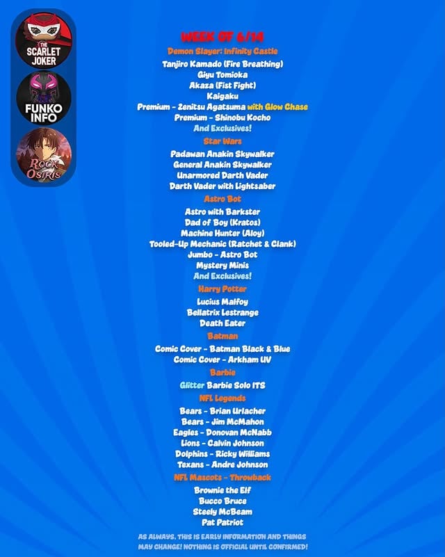 Coming Next Week - June 2026 Week 3!-#Funko #FunkoPop #DemonSlayer #StarWars #Batman by @funkoinfo_