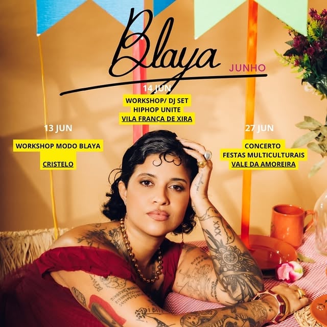 No dia 13 de Junho podes me encontrar em Cristelo com a @geracao_colorida a dar um workshop MODO BLAYA!! Dia 14 de Junho vou até Vila Franca de Xira para mais um workshop e também um dj set no evento @hiphopuniteportugal !! Dia 27 de Junho é dia de concerto no Vale da Amoreira!! Onde te vejo ?? by @blaya_con_dios
