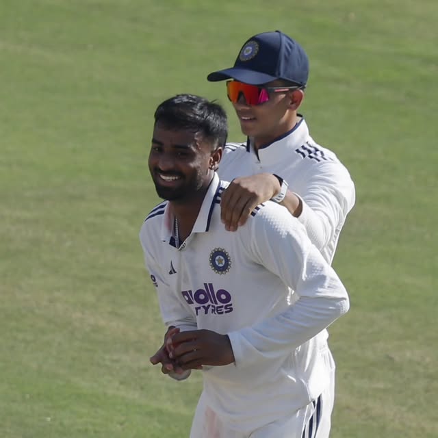 A dream debut continues in whites 🤍

Wicket No. 3️⃣ for Manav Suthar 👏

#TeamIndia | #INDvAFG | @idfcfirstbank