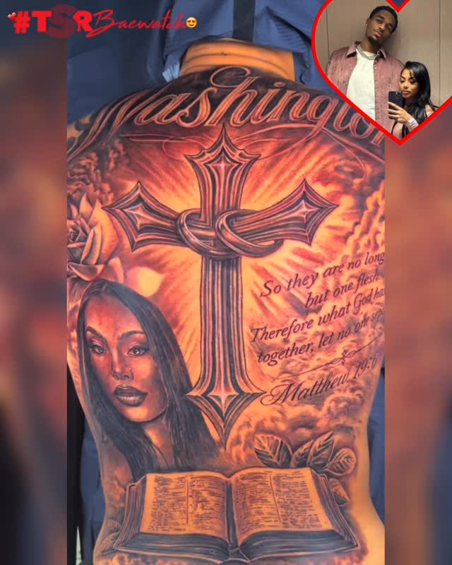 #TSRBaeWatch — #TSRTattz: #AlisahChanel shows off her man #PJWashington’s tattoo of her face 😍! ✍🏾: #TSRStaffST