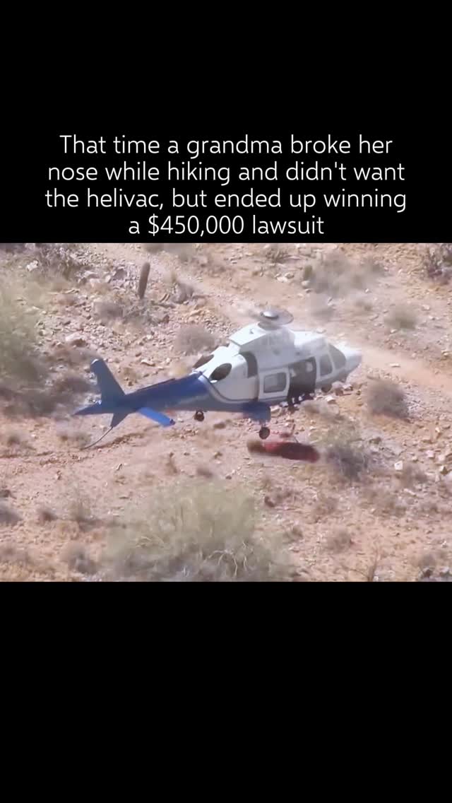 A 74-year-old hiker rescued by helicopter in Phoenix, Arizona, went viral in 2019 after the stretcher carrying him suddenly began spinning uncontrollably hundreds of feet above the ground.

The dramatic footage showed the rescue basket rotating at extremely high speed after a stabilisation line failed, turning what should have been a routine rescue into something that looked like a human helicopter blade.

The incident became even more well known when the hiker later sued the city over the injuries and trauma caused by the ordeal, eventually receiving a $450,000 settlement in 2021. 🚁😵‍💫⚠️