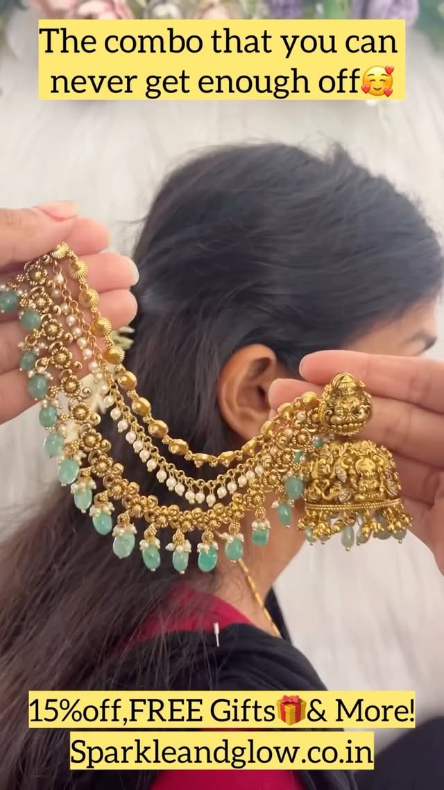✨ Jhumka & Maang Tikka Combo — Pure Royal Elegance 👑

1.ID E-14539,EC-28332
2.ID E-12803,EC-23479
3.ID E-29349,EC-21551
4.ID E-18719,EC-27882
5.ID E-29555, EC-9536
6.ID E-23443,EC-27927
7.ID E -11245, EC-27938
8.ID E-28435,EC-12949
9.ID E-15454,EC-30212
10.ID E-6331,EC-27981

💥 15% OFF Sitewide
🎁 Free Gifts on Orders
🚚 Pan India & Worldwide Shipping

Shop now at www.sparkleandglow.co.in
🔗 Link in Bio

#jhumkalove
#maangtikka
#bridaljewellery
#weddingaccessories
#sparkleandglow