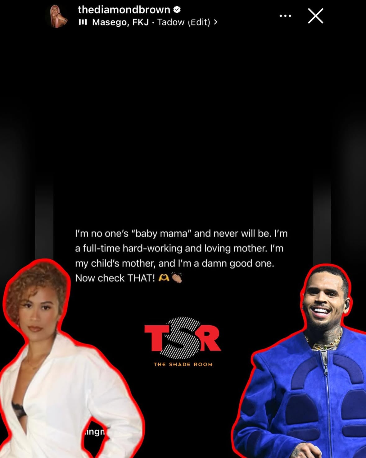 #DiamondBrown with a post amid custody battle with #ChrisBrown. (Swipe for previous post) (📸: @gettyimages) ✍🏾: #TSRStaffST