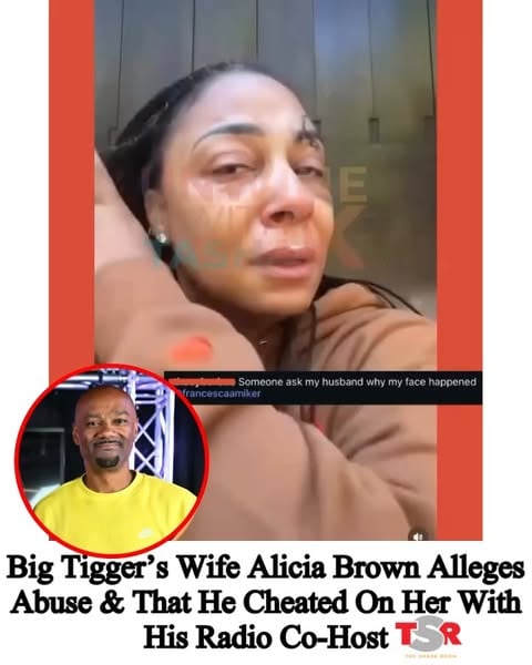 #Roomies, #AliciaBrown, the wife of media personality #BigTigger and the mother of his young son, has shared a series of emotional posts online. In the videos and photos, Alicia appeared to show visible injuries while alleging infidelity within their relationship. She also accused Big Tigger of being romantically involved with his new co-host on “The Big Tigger Morning Show,” #FrancescaAmiker. SWIPE ✍🏾#TSRStaffAS Via @unwinewithtashak 📷:(@gettyimages)
