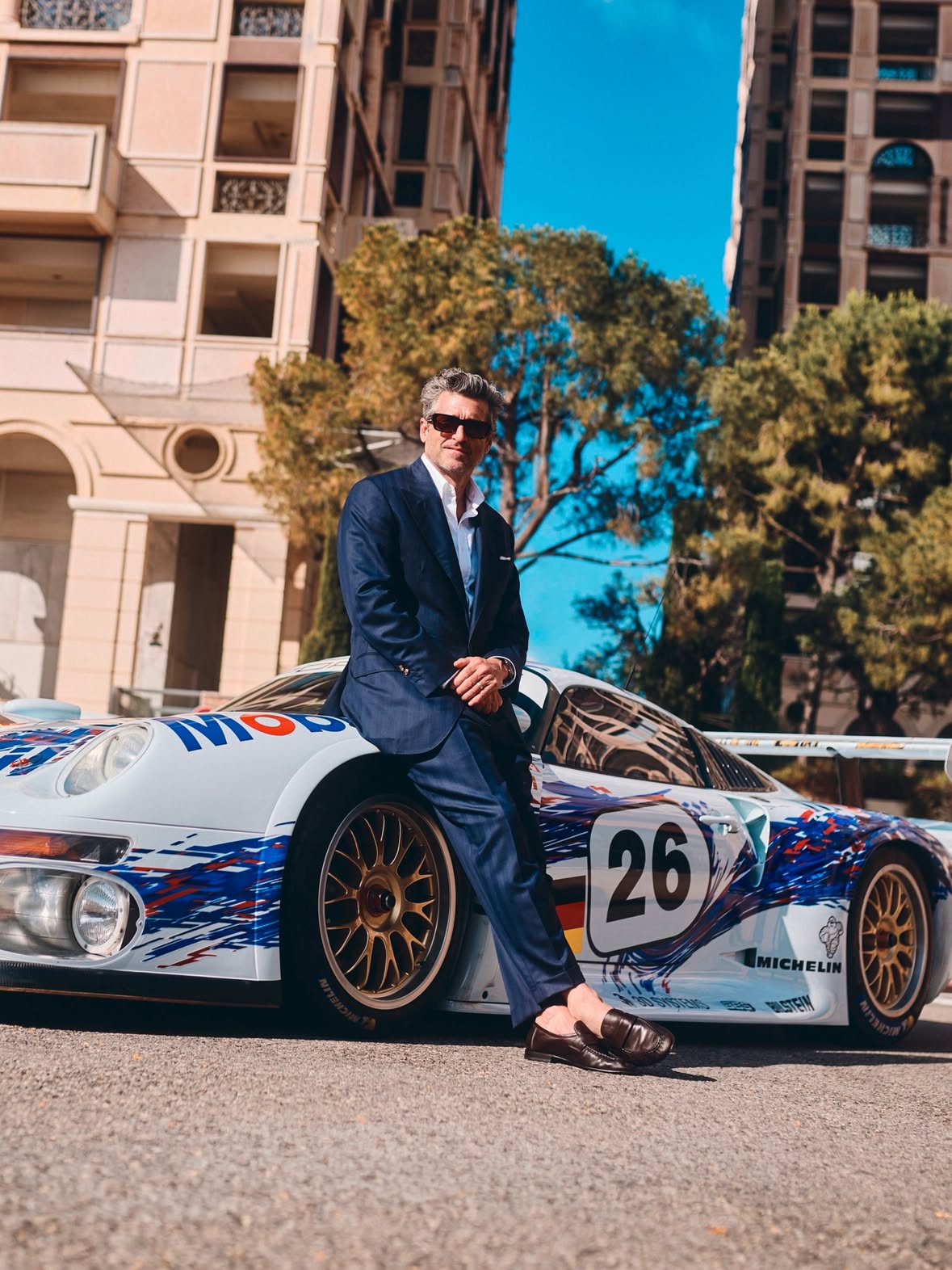 Monaco weekend with @patrickdempsey.

The first round of the Porsche Mobil 1 Supercup, the energy of the Grand Prix and 75 Years of Porsche Motorsport celebrated on the streets of Monaco – with some very special company, including the Le Mans–bred GT1 on the streets.
__ Cayenne S Electric (WLTP): Electrical consumption combined: 21.6 – 19.5 kWh/100 km; CO₂ emissions combined: 0 g/km; CO₂ class: A; Status 06/2026