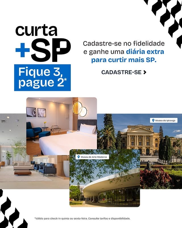 Como curtir SP da melhor forma? ✨Tá fácil demais! Curta +SP traz descontos exclusivos para membros do Let’s Atlantica em mais de 40 hotéis em São Paulo. Mas ó, você tem até o dia 10 para aproveitar essa exclusividade e garantir a sua reserva com preço especial.Ainda não faz parte do nosso programa de fidelidade? Corre no link da bio, junte-se a nós e não perca essa chance! 🏨❤️ by @letsatlantica