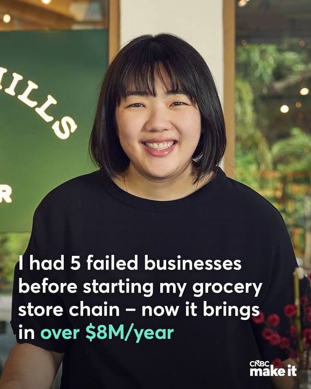 Success didn’t come easy for Pang Gek Teng.The serial entrepreneur went through five failed business attempts before her efforts to build a multimillion-dollar grocery store chain in Singapore finally bore fruit.Today, she is the proud founder and CEO of Surrey Hills Grocer, an Australian-inspired grocer and café brand with five locations across Singapore. Her business brought in about $8 million in sales in 2023, according to an unaudited company statement shared with CNBC Make It.Link in bio to learn how she finally found success. by @cnbcmakeit
