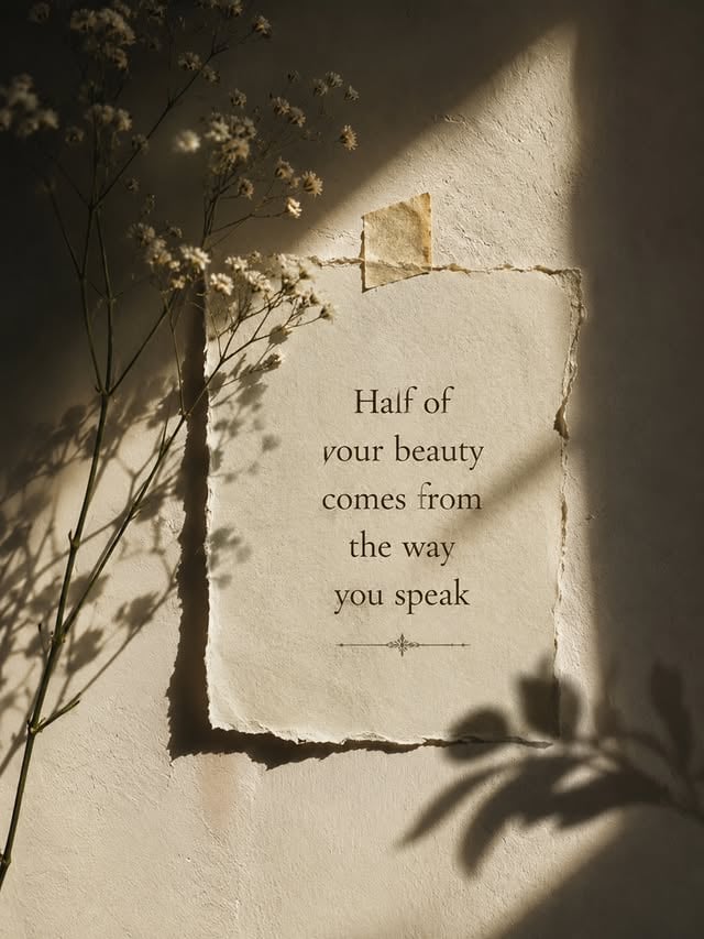 ✨ Interesting Fact: The way we speak often reveals our character more than our appearance.Kind words leave a lasting impression, and that is exactly what this quote reminds us."Half of your beauty comes from the way you speak."These words reflect the wisdom and values associated with Imam Ali, one of history's most respected leaders, scholars, and spiritual figures. Born around 600 CE in Mecca and passing away in 661 CE, Imam Ali was known for his courage, justice, wisdom, compassion, and powerful teachings on humanity. He was the cousin and son-in-law of Prophet Muhammad and is remembered for promoting fairness, knowledge, and respect for others.This quote teaches that true beauty is not only about how we look. It is also found in the kindness, honesty, respect, and warmth we show through our words. A gentle voice can heal hearts, build trust, and leave a positive impact long after appearances fade.In a world where everyone wants to be seen, choose to be remembered for how you make people feel through your words. 💫#WordsMatter #InnerBeauty #WisdomQuotes #PositiveMindset #healingisajourney by @healingisnear