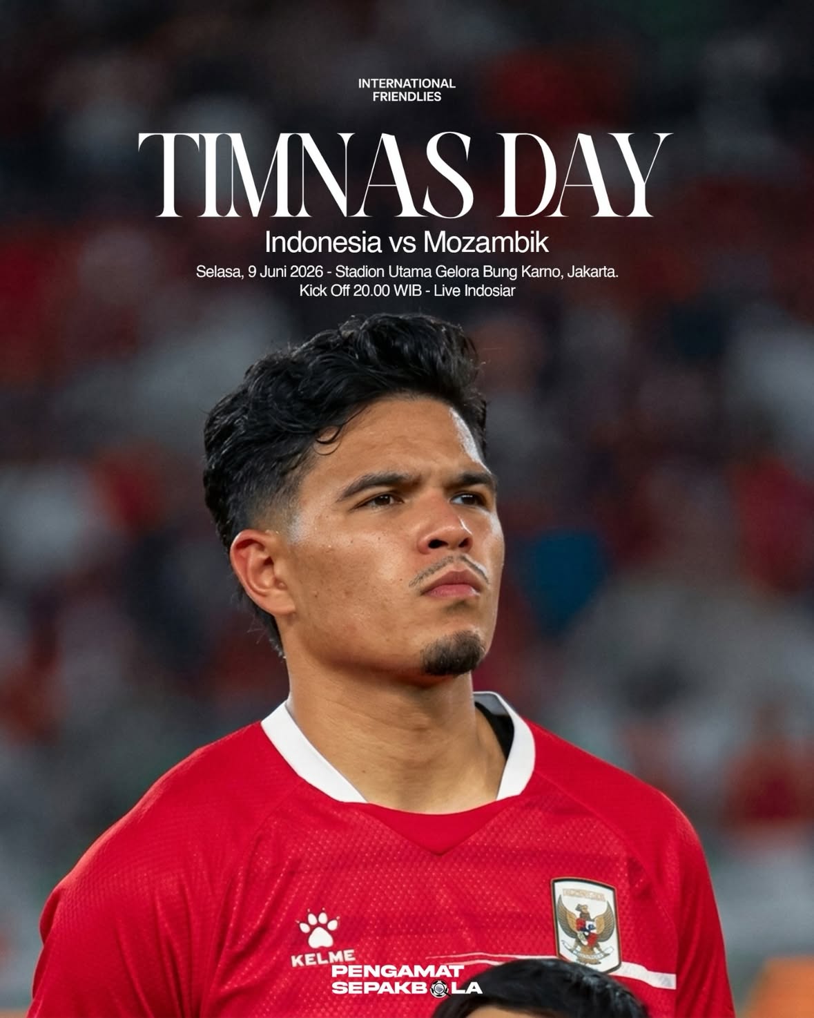 TIMNASDAY
Today is Timnas Day.. Jangan lewatkan laga kedua FIFA Matchday bulan Juni melawan Mozambik

Kick Off: 20.00 WIB
Live: Indosiar

Kemenangan telak 3-0 atas Oman menjadi modal positif Timnas Indonesia di laga nanti

Mozambik baru saja mengalami kekalahan 1-4 atas Oman di laga ujicoba sehingga di atas kertas Timnas Indonesia seharusnya mampu mengalahkan Mozambik

Semoga Timnas kembali meraih kemenangan

Ayooo dukung Timnas.. Ramaikan GBK
#timnasindonesia #timnasday #indonesia #pssi #fifamatchday