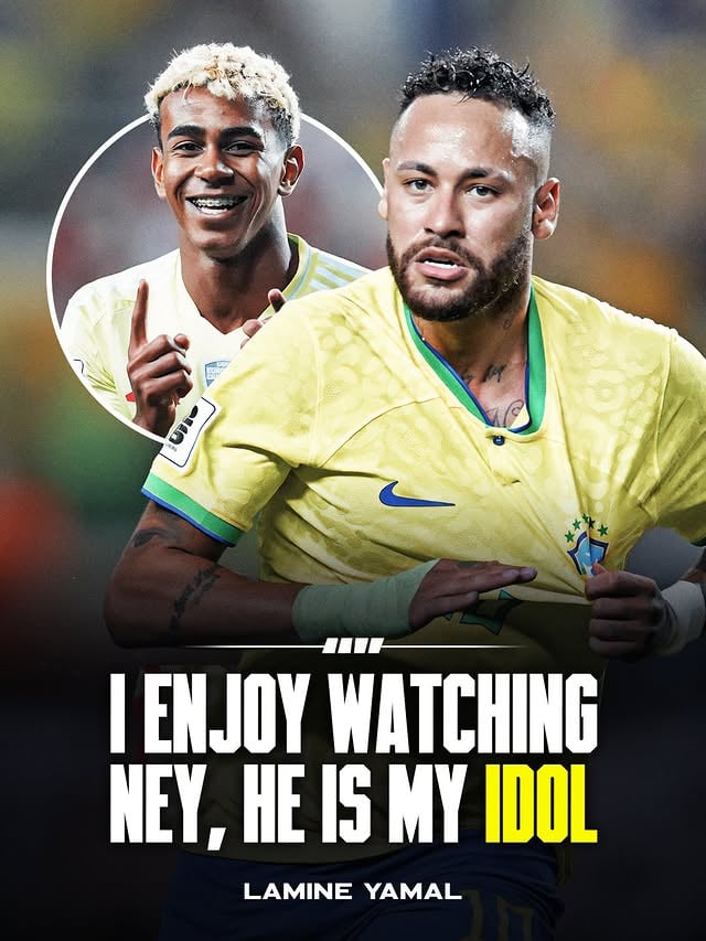 𝐋𝐀𝐌𝐈𝐍𝐄-𝐍𝐄𝐘’𝐒 𝐌𝐀𝐆𝐈𝐂 𝐂𝐎𝐍𝐍𝐄𝐂𝐓𝐈𝐎𝐍 ✨Lamine Yamal on the player he enjoys watching outside Barça: “Neymar. I enjoy watching Ney, 𝐡𝐞 𝐢𝐬 𝐦𝐲 𝐢𝐝𝐨𝐥” 🇧🇷𝐆𝐫𝐞𝐚𝐭𝐧𝐞𝐬𝐬 𝐚𝐩𝐩𝐫𝐞𝐜𝐢𝐚𝐭𝐢𝐧𝐠 𝐠𝐫𝐞𝐚𝐭𝐧𝐞𝐬𝐬... 😮‍💨