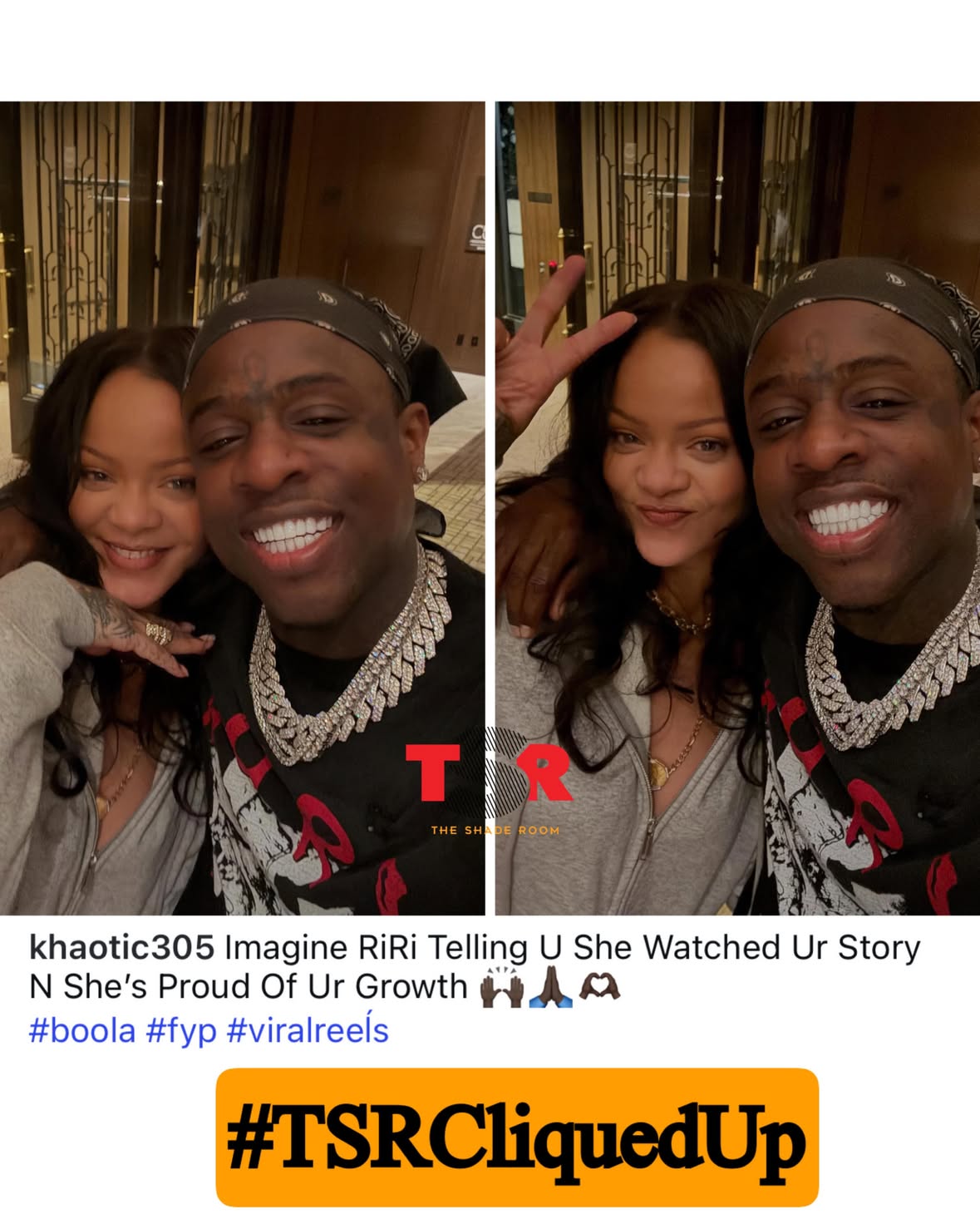 #TSRCliquedUp: Ohkay! #Khaotic ran into #Rihanna while in NYC 🔥✍🏾#TSRStaffAS