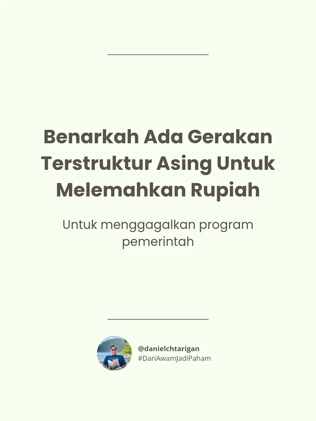 Indonesia suka sekali dengan drama. Jadi narasi asing dan oligarki vs pemerintah laku banget dijual. Sayangnya pasar gak bergerak berdasarkan narasi. Itu hanya membuat kita semakin jauh dari inti masalah. #dariawamjadipaham