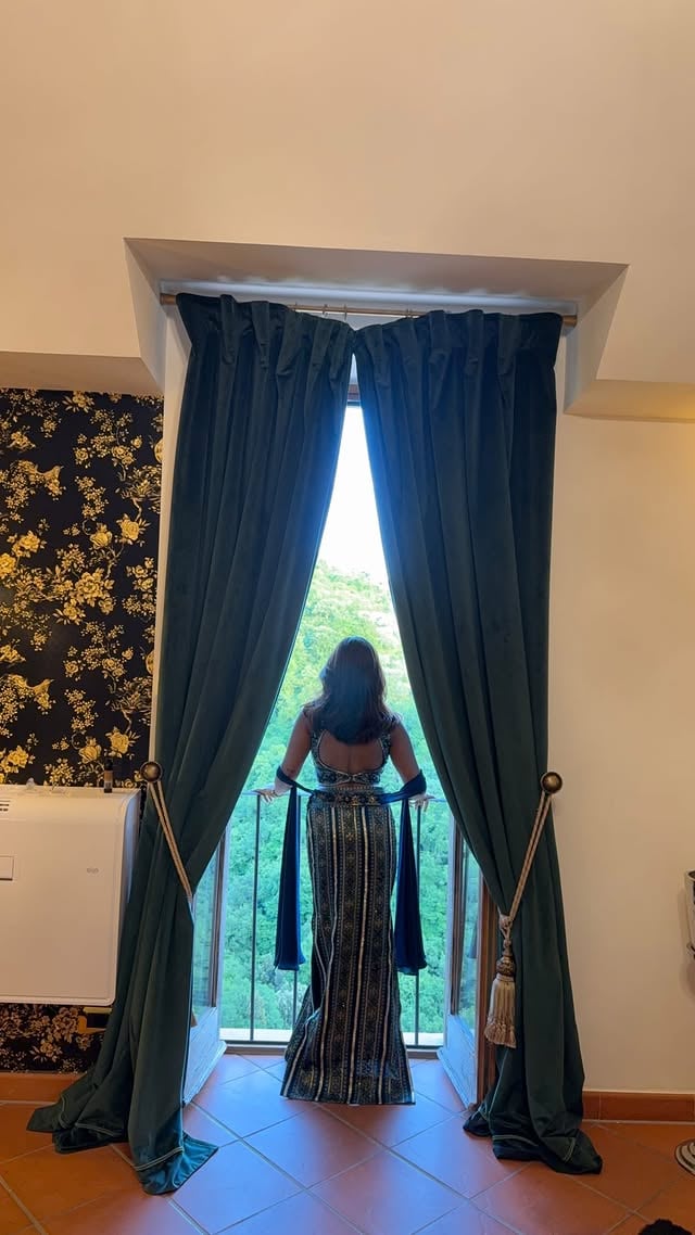 Here’s my look for the shaadi 💙⭐️ Attended the dreamiest wedding in Rome, and it truly felt straight out of a movie. by @thebrowndaughter