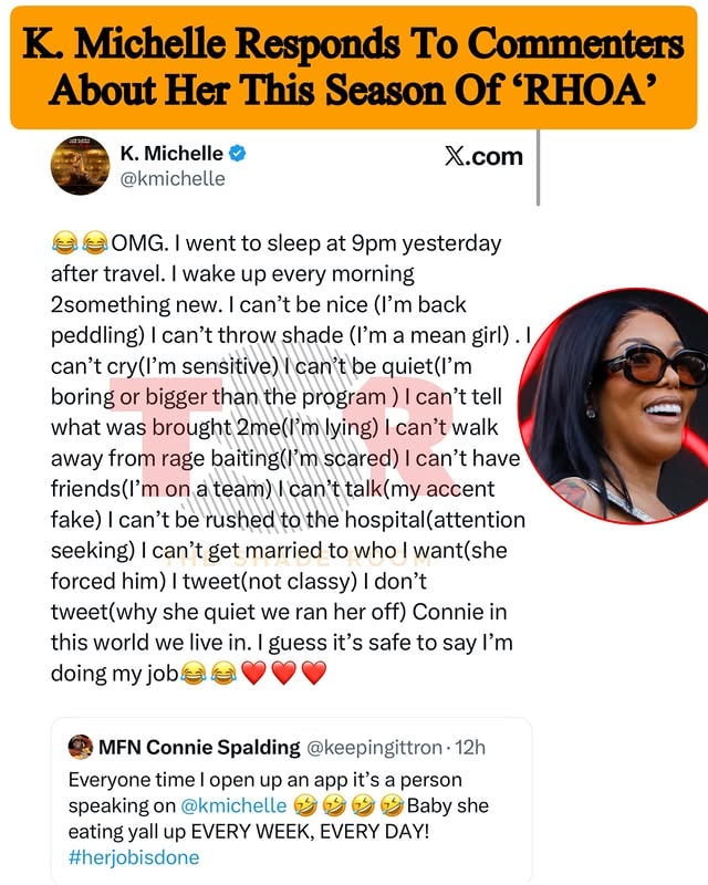 #KMichelle wasted no time responding to commenters about her this season on #RHOA. SWIPE ✍🏾#TSRStaffAS 📷:(@gettyimages)