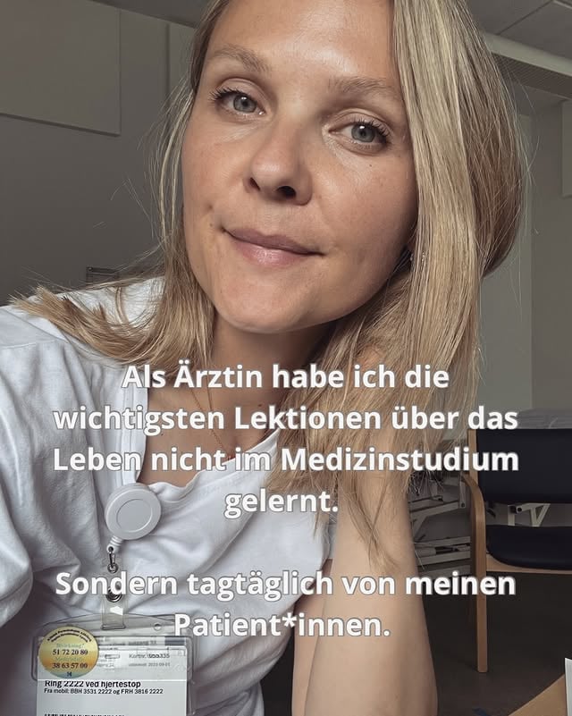 Meine absolut wichtigsten Learnings aus meiner jahrelangen Arbeit mit Patient*innen. Sie bringen mir so unglaublich viel bei - und ich bin jeden Tag so geehrt und schätze mich so glücklich, all diese Weisheiten lernen zu dürfen. Dankbar sein zu dürfen, für meinen gesunden Körper und meine Relationen. Das Leben greifen zu können, mit beiden Händen. 

Was sind eure wichtigsten Erfahrungen? 

#ärztin #krankenhaus #patienten #auswandern #dänemark