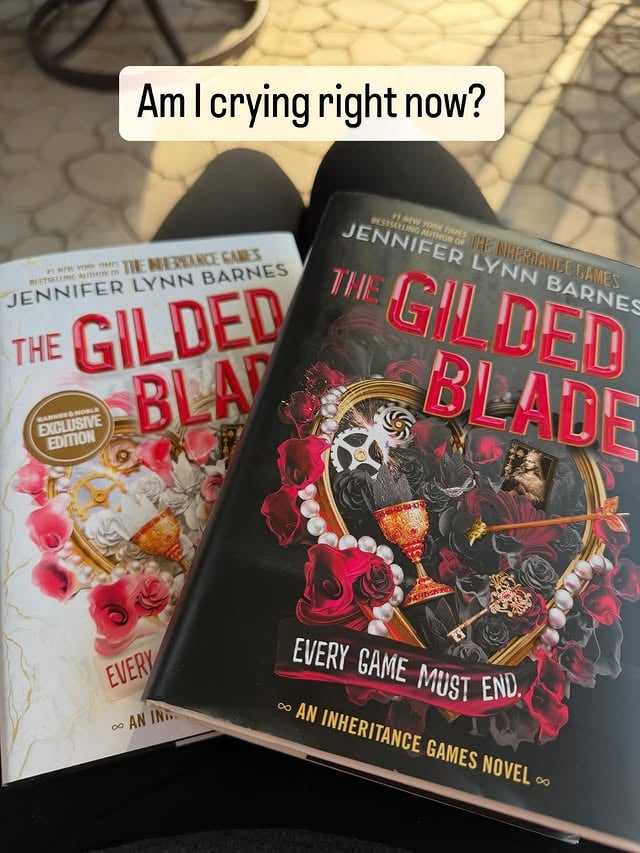 The hardest book of my life. The end of an era. A grand goodbye. #TheGildedBlade #TheInheritanceGames