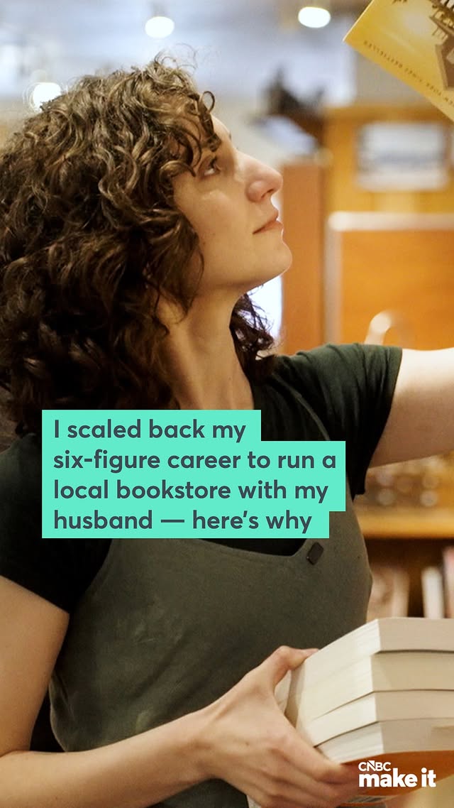 Paola Merrill, 29, and her husband, Luke Garing, 37, are the owners of Trail’s End Bookstore in Winthrop, Washington. They purchased the bookstore late last year as Merrill aims to transition away from the creator economy and build a sustainable business offline.Here’s why Merrill is so much happier now, despite unpredictable changes in profitability month-to-month. Read more about what their life is like in Washington at the link in bio. by @cnbcmakeit
