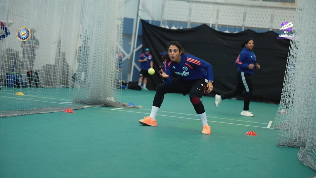 Energy, focus, and vibe on point 😎🎥 We take you into #TeamIndia's unique and creative fielding drill as our #T20WorldCup prep goes on 🫴 \|/#WomenInBlue