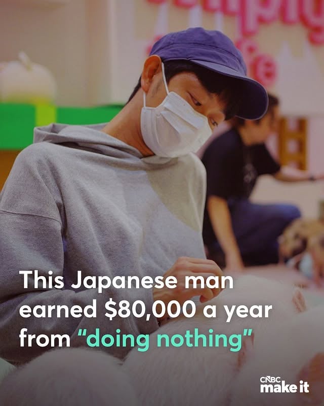 When Shoji Morimoto was fired from his office job in 2018, his superior had criticized him for lacking initiative and “not doing anything” of value for the company. Joke’s on him, because Morimoto has since spun a lucrative career out of doing nothing.Known as the rental “do nothing” guy in Japan, Morimoto’s day job involves loaning himself out to strangers who seek someone’s company for almost anything at all. These requests can range from waiting for a marathon runner at the finishing line, to being video-called while a bored client redecorates and cleans her room. Once, a client who could not attend a concert with a friend rented Morimoto to take her place.From the ludicrous to the mundane, Morimoto will simply show up and “do nothing” other than what he was asked to do — except sex.See what other gigs Morimoto has experienced as the “do nothing guy” at the link in bio. by @cnbcmakeit