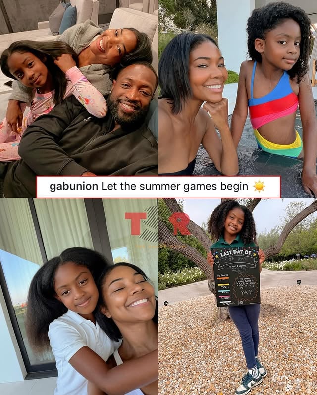 #TSRFamilyAffairz: Aww! The Wade family was all smiles kicking off summer break with #Kaavia.😍 ✍🏾:#TSRStaffJR