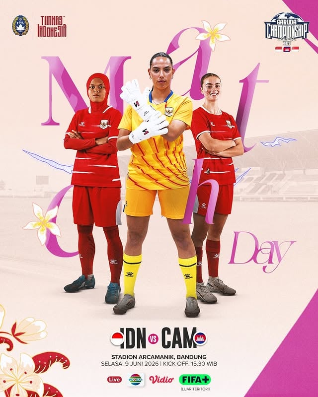 𝐆𝐚𝐫𝐮𝐝𝐚 𝐂𝐡𝐚𝐦𝐩𝐢𝐨𝐧𝐬𝐡𝐢𝐩 𝐒𝐞𝐫𝐢𝐞𝐬 🇮🇩 𝓿𝓼 🇰🇭

🏟️ Stadion Arcamanik Bandung
⏰ 𝐓𝐎𝐃𝐀𝐘 | 15.30 WIB
📺 @sports.indosiar @vidiosports
🌏 FIFA+

‣ #TimnasDay ‣ #PertiwiBerani